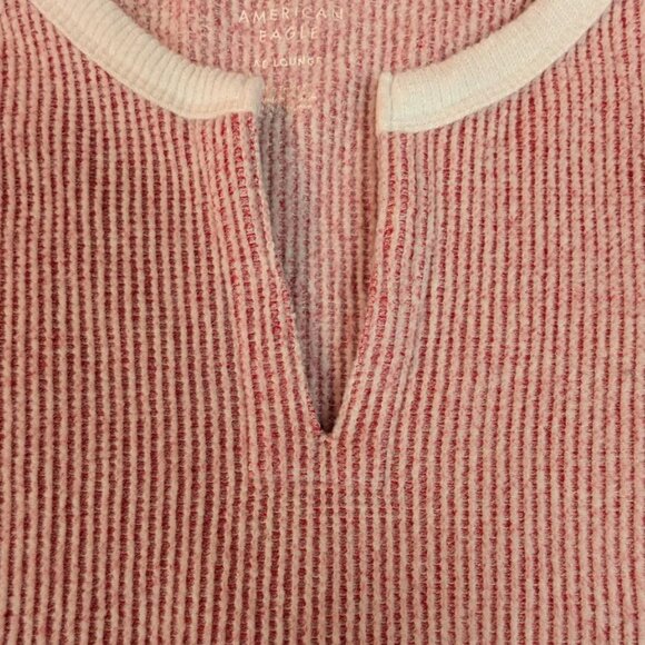 AE Women's Lounge Long Sleeves Shirt Sweatshirt with Cream Trim Size XL - Picture 5 of 5